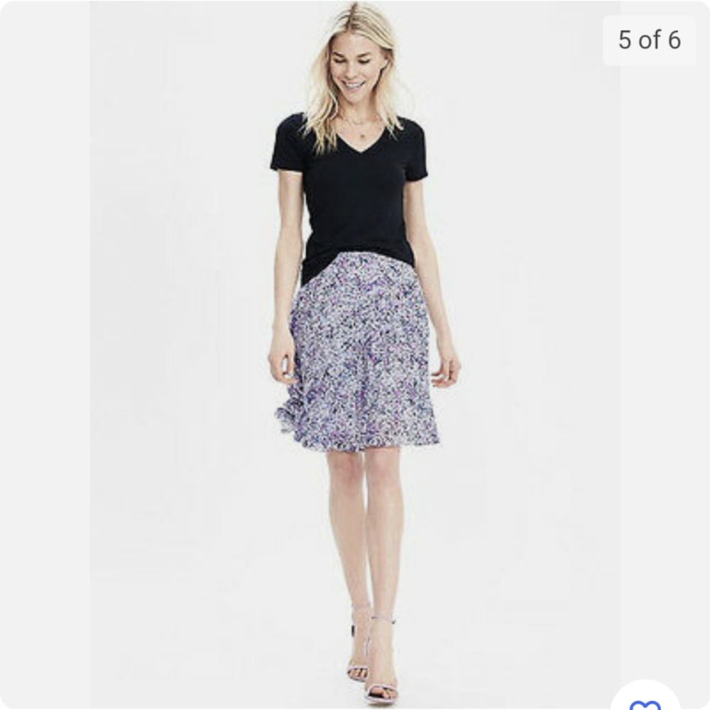 Banana Republic Pleated Flower Print Skirt